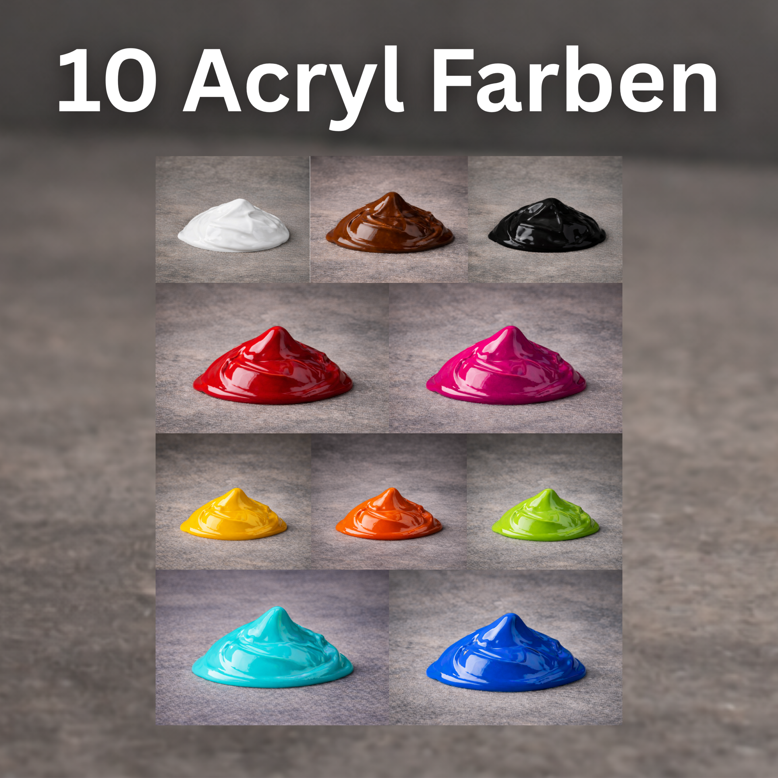 10 Acryl Glasmal Farben