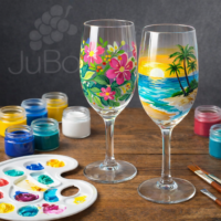Sektgläser bemalen Set – JuBo DIY Komplett Set mit 2 Sektgläsern für kreative Glasmalerei