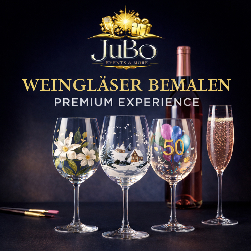 Mehr über den Artikel erfahren Weingläser bemalen Premium Experience in Köln | Kreatives Event inkl. Prosecco &. 2 Weinen im Plomari Garden Sülz by JuBo Events & more