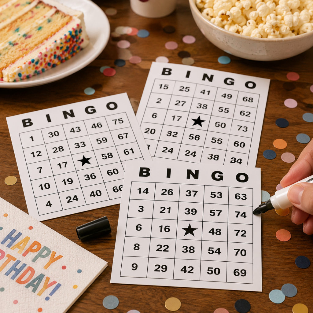 Geburtstags Bingo Anfrage für eine persönliche Geburtstagsfeier